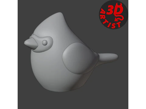 Bird Cardinal Figurine Set 4 versions 3D Print Model