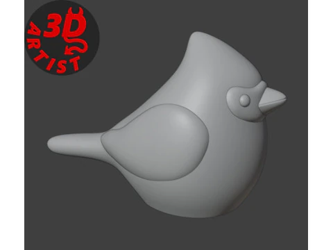 Bird Cardinal Figurine Set 4 versions 3D Print Model