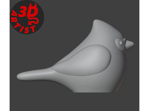 Bird Cardinal Figurine Set 4 versions 3D Print Model