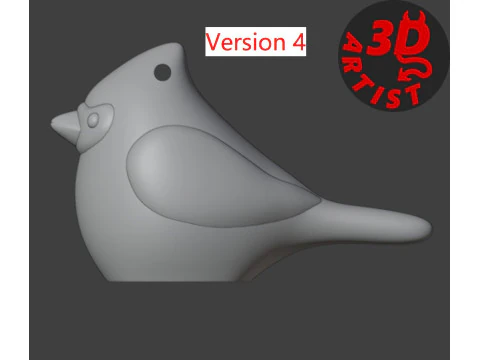 Bird Cardinal Figurine Set 4 versions 3D Print Model