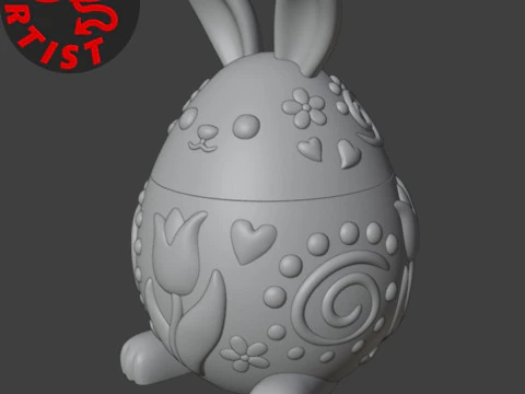 Easter Bunny Box V2 3D Print Model
