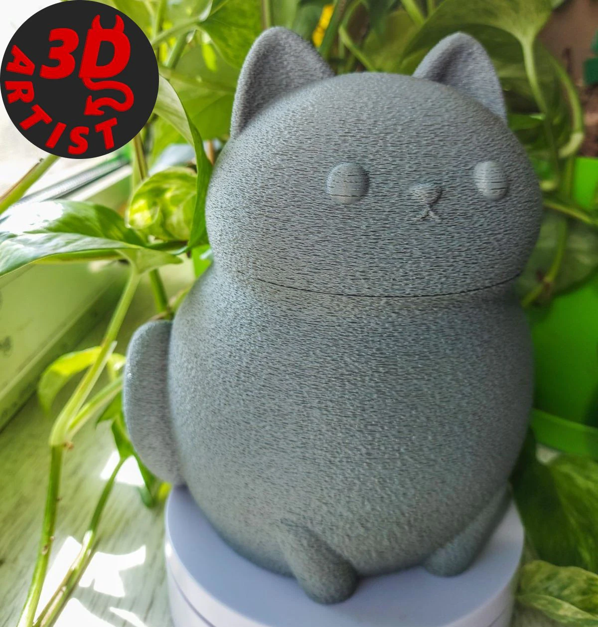 Fat cat Box 3D Print Model .c4d .max .obj .3ds .fbx .stl .blend 