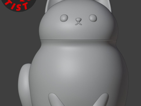 Fat cat Box Model Cetak 3D