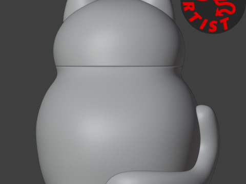 Fat cat Box Model Cetak 3D