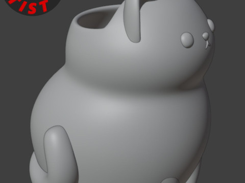Fat cat Vase 3D Принт Модель