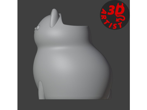 Fat cat Vase 3D Принт Модель