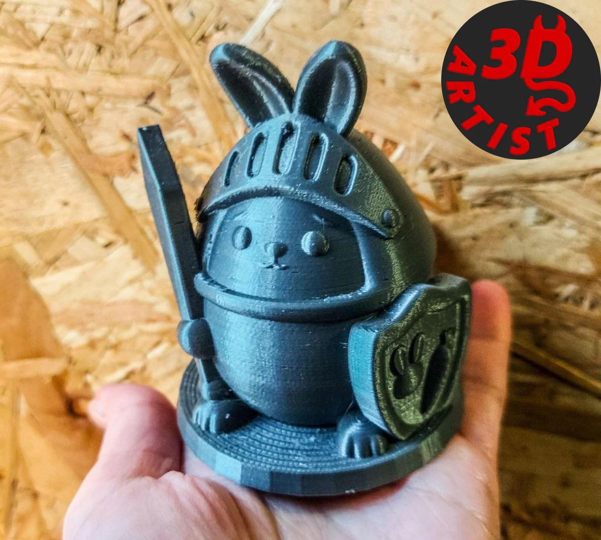 Easter Bunny Knight Figurine V2 3D Print Model .c4d .max .obj .3ds .fbx .stl .blend 