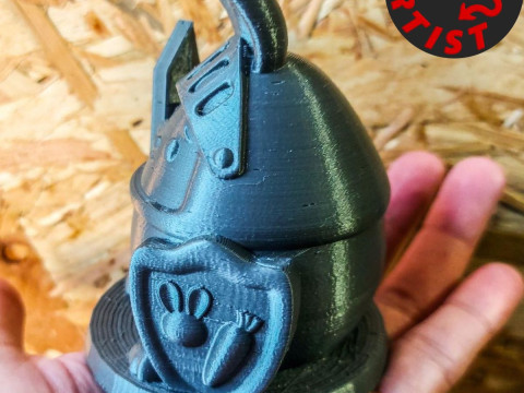 Easter Bunny Knight Figurine V2 Model Cetak 3D