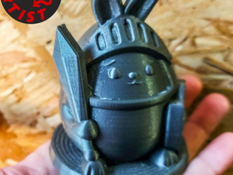 Easter Bunny Knight Figurine V2 Model Cetak 3D