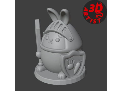 Easter Bunny Knight Figurine V2 Model Cetak 3D