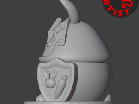 Easter Bunny Knight Figurine V2 Model Cetak 3D