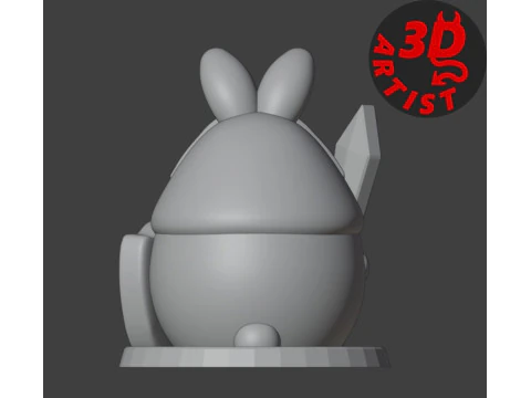 Easter Bunny Knight Figurine V2 3D Print Model