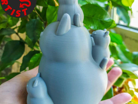 Mother Cat with Kittens Figurine 3D Print Model