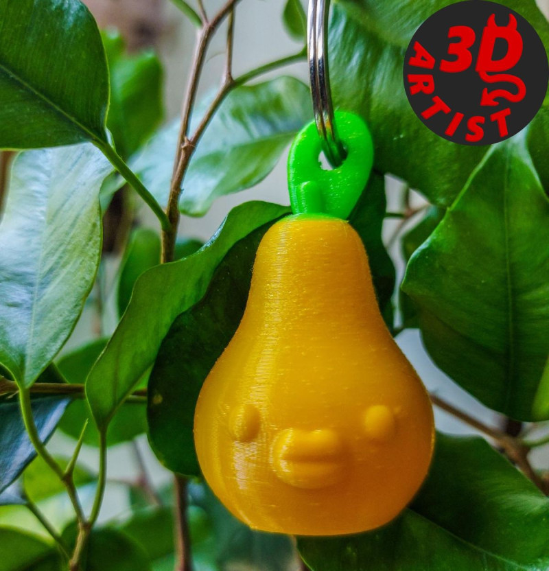 Funny Pear Keychain Modelo de impresión 3D .c4d .max .obj .3ds .fbx .stl .blend 