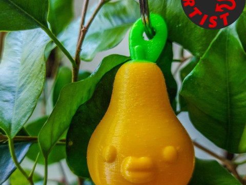 Funny Pear Keychain 3D Print Model