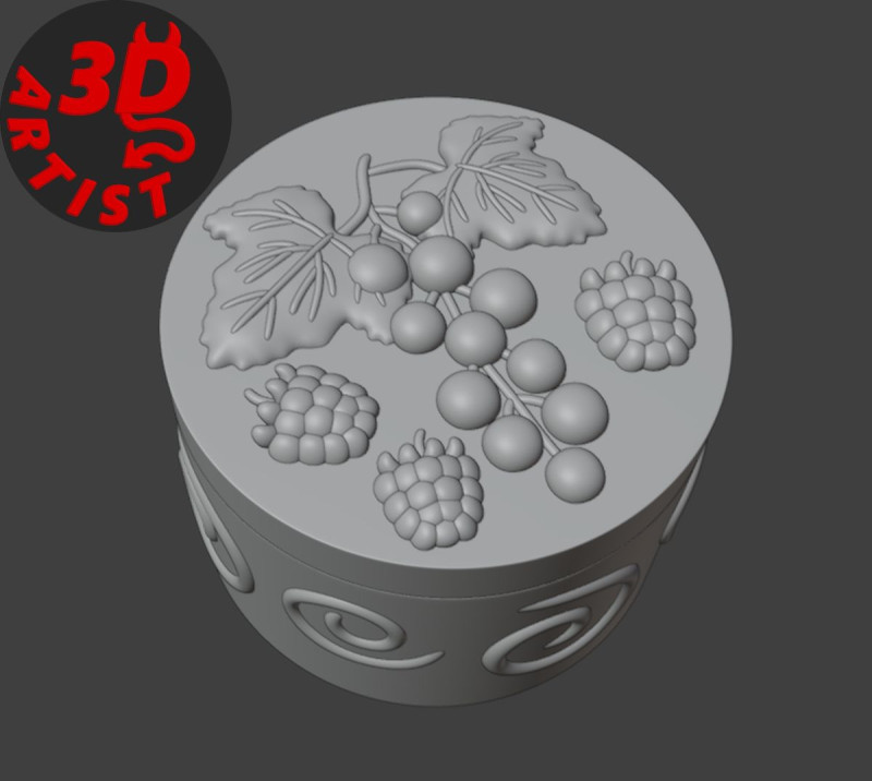 Red currant and raspberry Box 3D 프린트 모델 .c4d .max .obj .3ds .fbx .stl .blend 