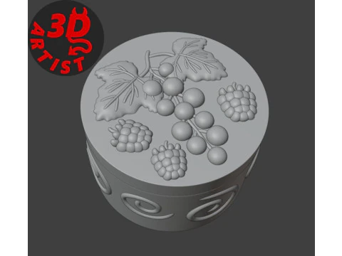 赤スグリとラズベリーのボックス 3Dプリントモデル