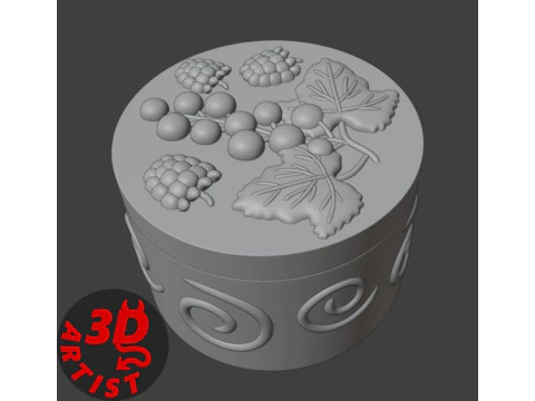 赤スグリとラズベリーのボックス 3Dプリントモデル