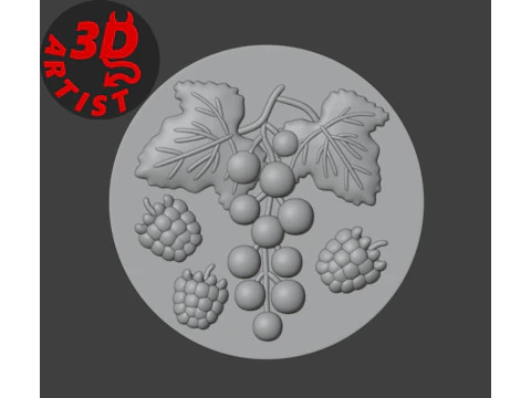 赤スグリとラズベリーのボックス 3Dプリントモデル