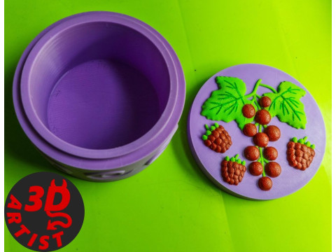 Red currant and raspberry Box 3D Принт Модель