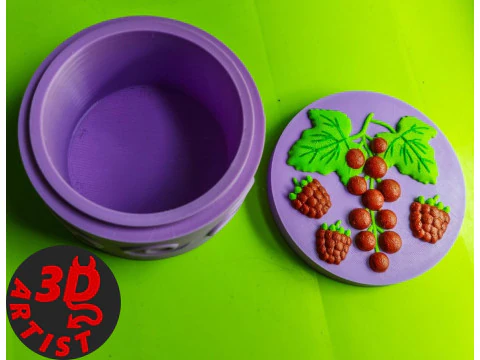 赤スグリとラズベリーのボックス 3Dプリントモデル