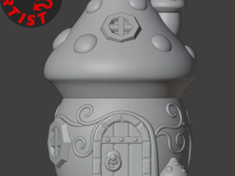 Mushroom House Box 3D Print Model