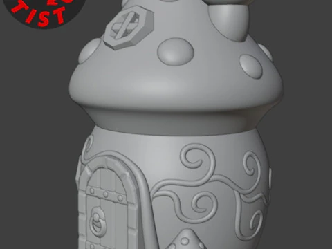 Mushroom House Box 3D Print Model