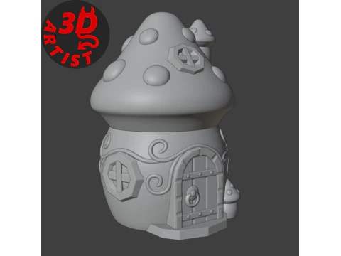 Mushroom House Box 3D Print Model