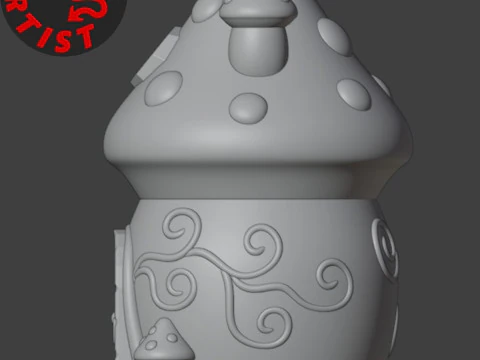 Mushroom House Box 3D Print Model