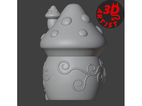 Mushroom House Box 3D Print Model