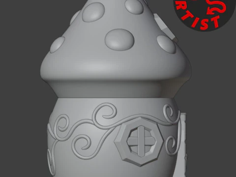 Mushroom House Box 3D Print Model