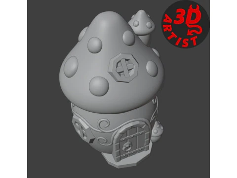 Mushroom House Box 3D Print Model