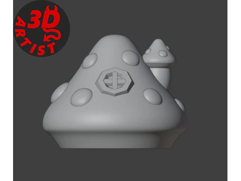 Mushroom House Box 3D Print Model
