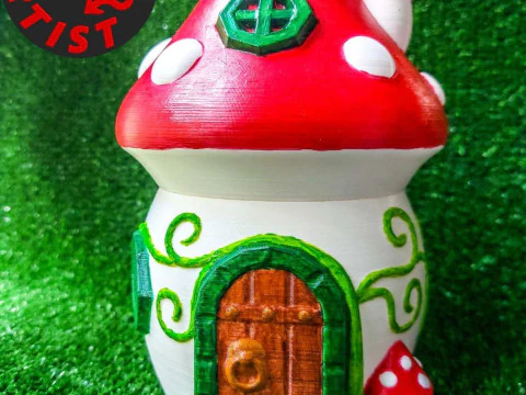 Paddenstoelhuisdoos 3D printmodel