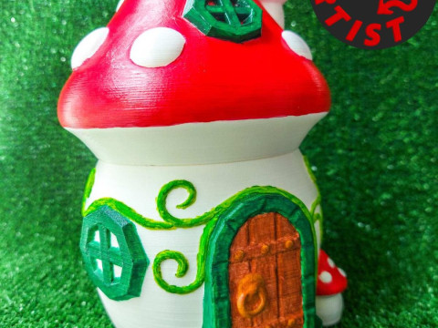 Mushroom House Box Modello di stampa 3D