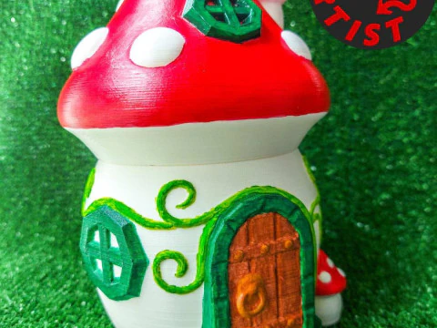 Mushroom House Box 3D Print Model