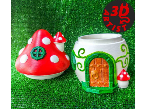 Mushroom House Box Modello di stampa 3D