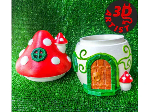 Mushroom House Box 3D Print Model