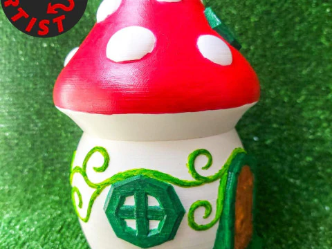 Mushroom House Box 3D Print Model