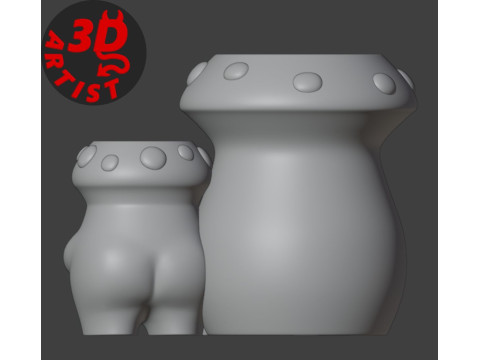 Mushrooms Pen Holder 3D Druckmodell