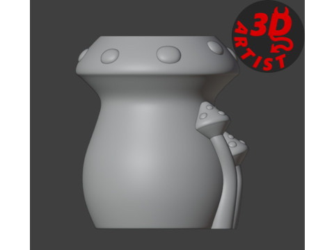 Mushrooms Pen Holder 3D Druckmodell