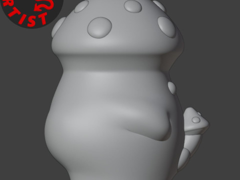 Mushroom Figurine Adult Version 3Dプリントモデル