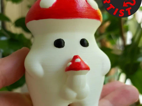 Paddestoelbeeldje volwassen versie 3D printmodel