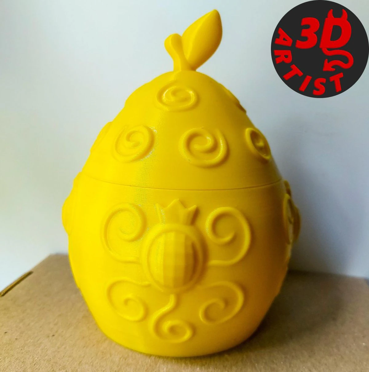Patterned Lemon Box 3D Print Model .c4d .max .obj .3ds .fbx .stl .blend 