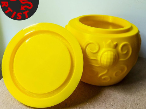 Patterned Lemon Box 3D Print Model