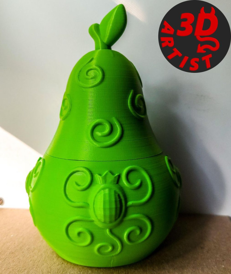 Patterned Pear Box 3D प्रिंट मॉडल .c4d .max .obj .3ds .fbx .stl .blend 