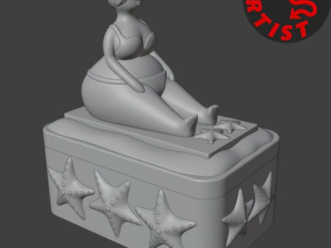 Woman in a swimsuit Box 3D Print Model