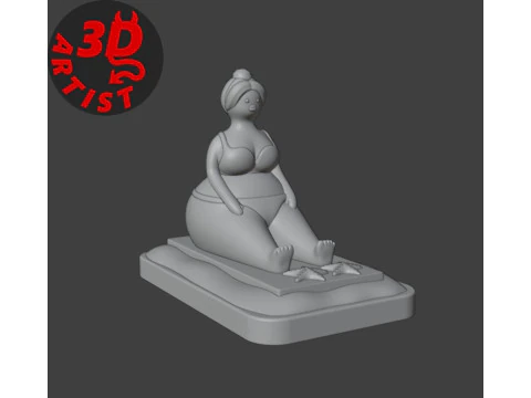 Woman in a swimsuit Box 3D Print Model