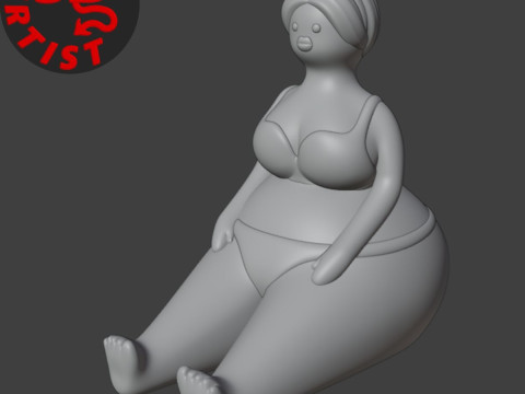Woman in a swimsuit Figurine 3D 打印模型