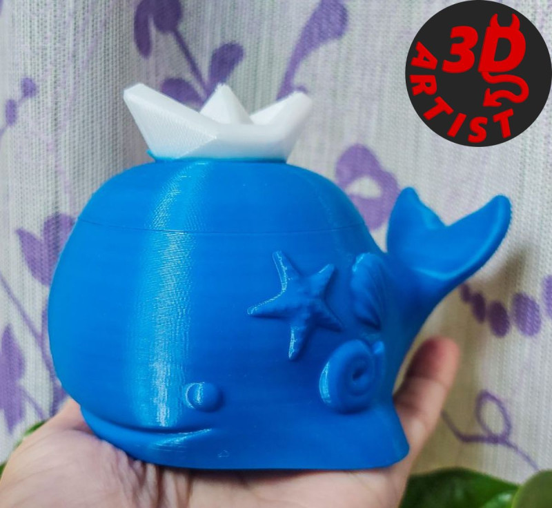 Whale Box 3D Принт Модель .c4d .max .obj .3ds .fbx .stl .blend 